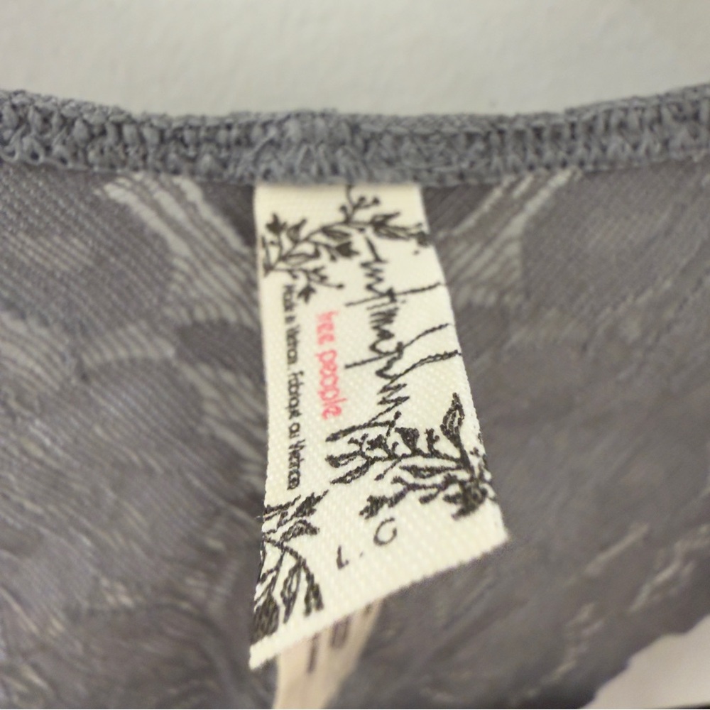 Free People Intimately Galloon Bralette Graphite Size Large L Lace Stretch Boho - Picture 3 of 7